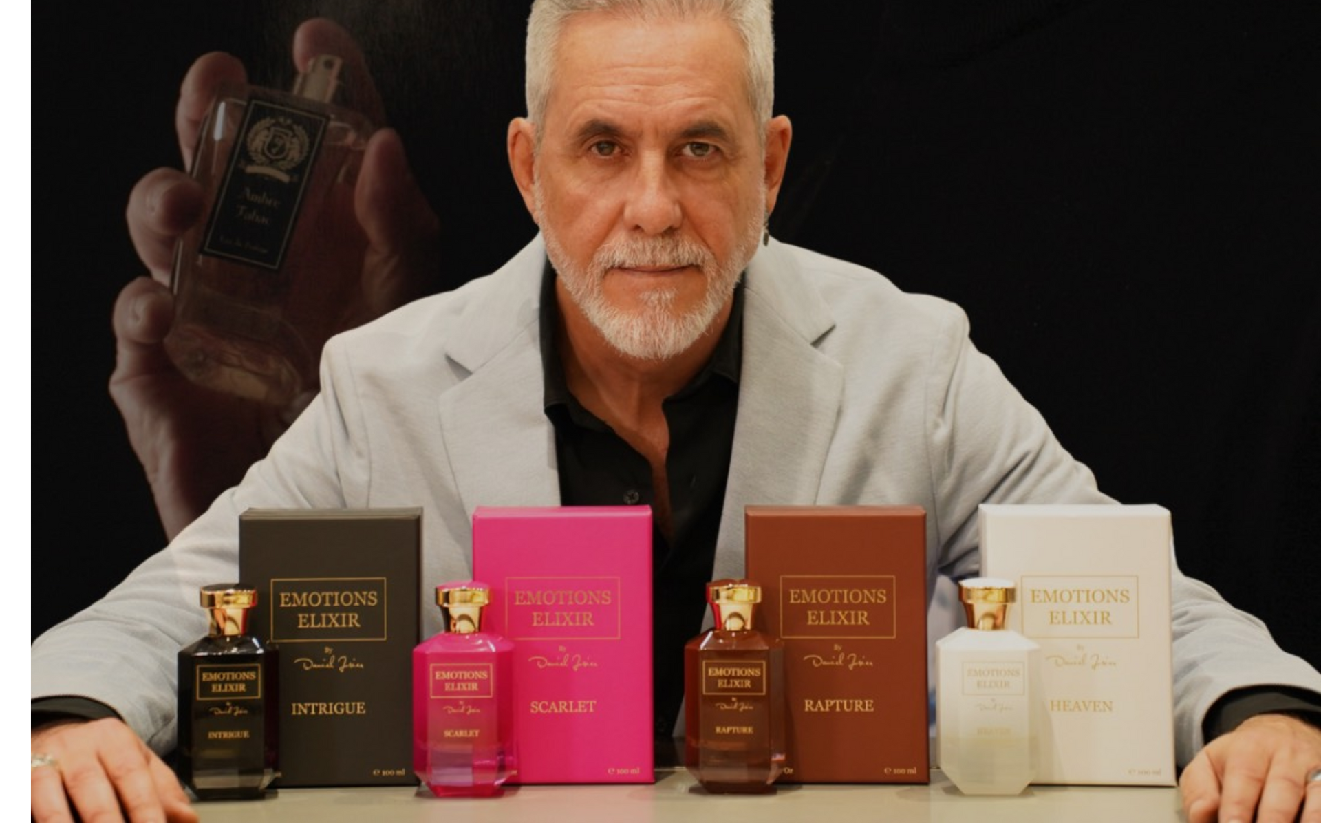 Daniel Josier with Emotions Elixir Perfume Collection