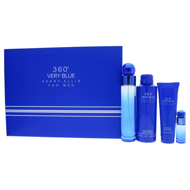Blue Perry Ellis Perfume Cologne 360 Very Blue GIft Set