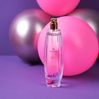 Crush Eau de Parfum 3.4 oz. with balloons behind it.