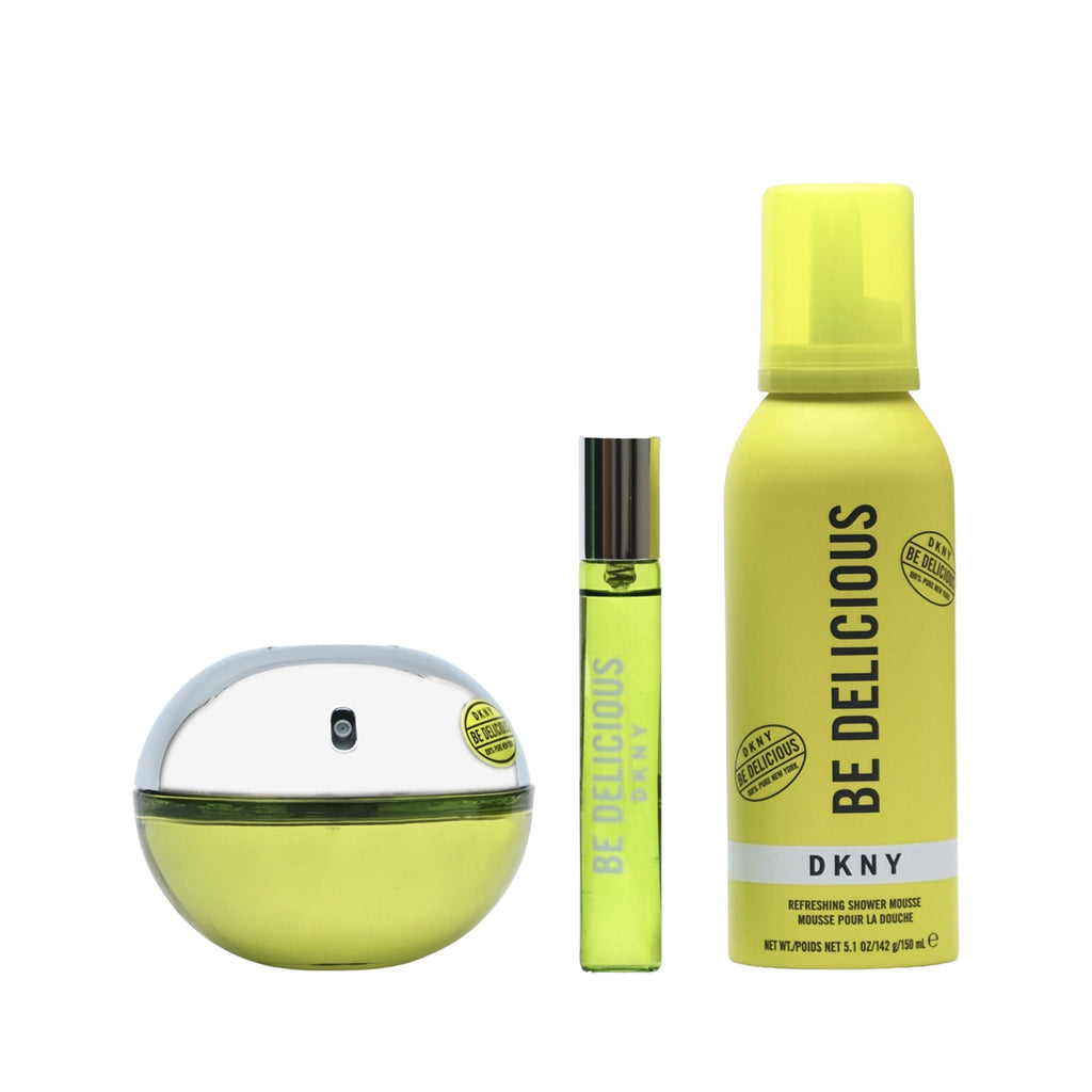 Be Delicious 3-Piece Gift Set Eau de Parfum 3.4 oz., Shower Mousse 5.1 oz., Eau de Parfum Mini 0.15 oz.