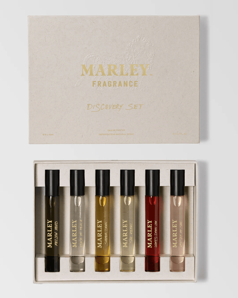 Marley Discovery Gift Set which contains six Marley Brand perfumes at 0.33 oz. each