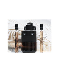 The Most Wanted 3.4 oz Parfum alongside 2 miniature vials with box