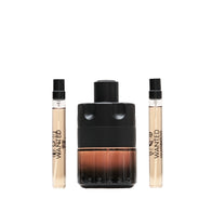 The Most Wanted 3.4 oz Parfum alongside 2 miniature vials.