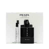 Luna Rossa Black Eau de Parfum of a 3.4 oz. size and a smaller 0.33 oz. size with box.