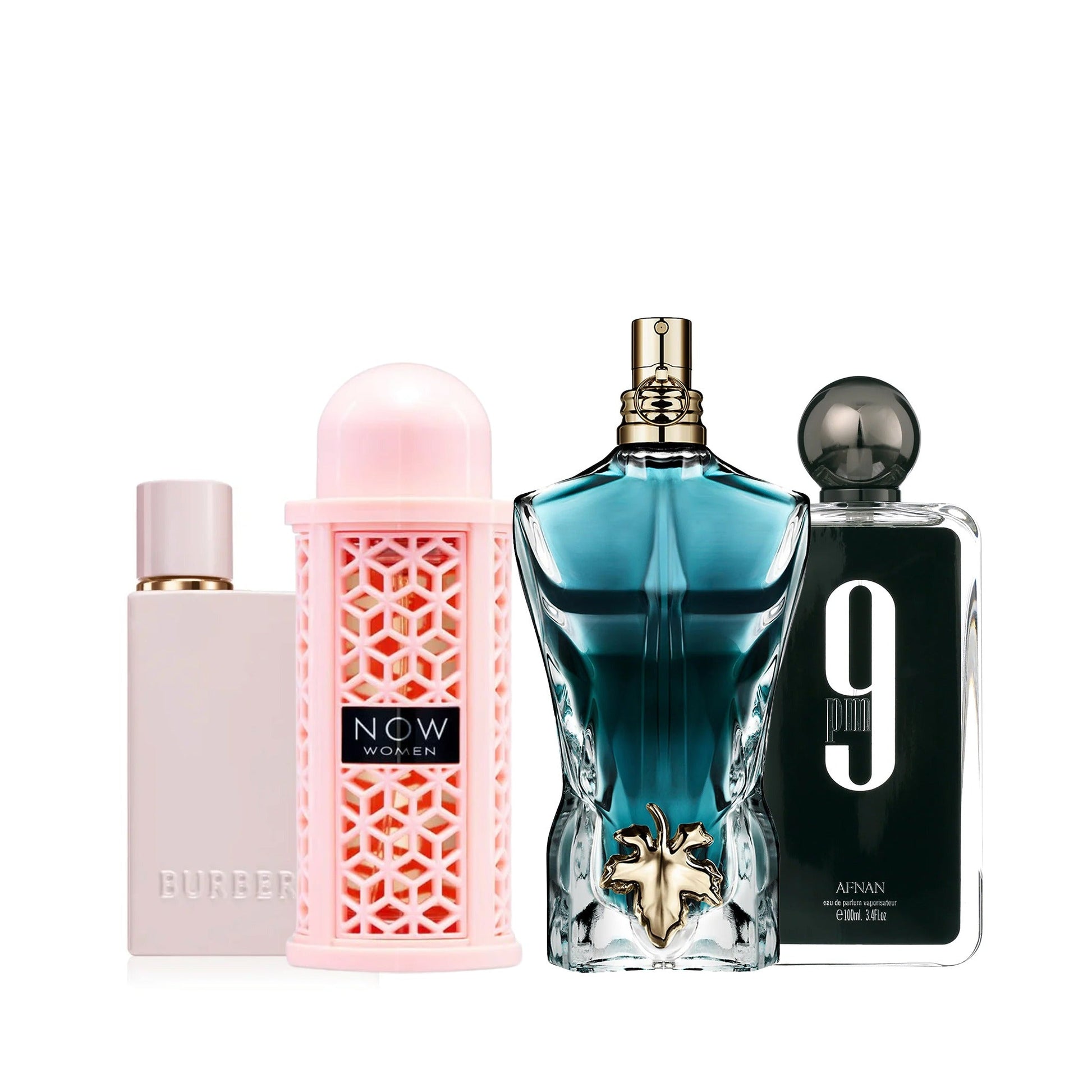 Her Elixir by Burberry, Rave Now by Lattafa, Le Beau by Jean Paul Gaultier, and Afnan by Afnan., Product image 1
