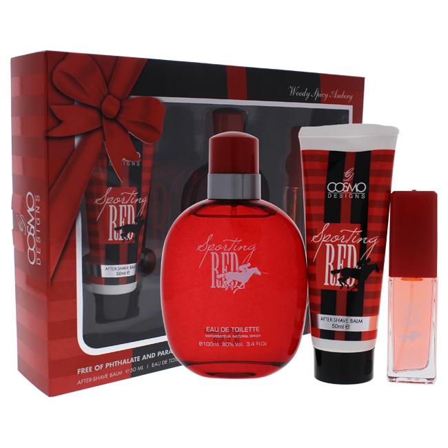 Sporting Red by Cosmo Designs for Men - 3 Pc Gift Set, Product image 1