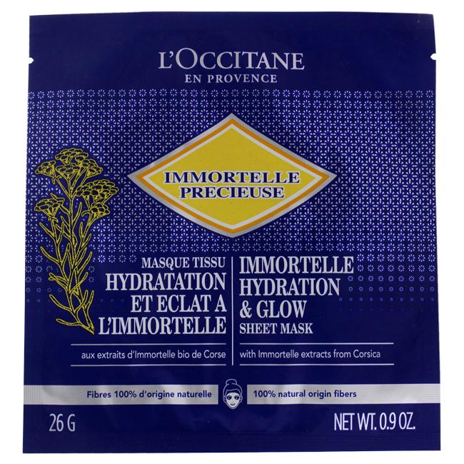 Immortelle Hydrating and Glow Sheet Mask by LOccitane for Unisex - 1 Pc Mask