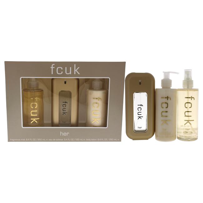 Fcuk by French Connection UK for Women - 3 Pc Gift Set
