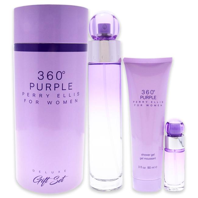 360 Purple by Perry Ellis for Women - 3 Pc Gift Set, Product image 1