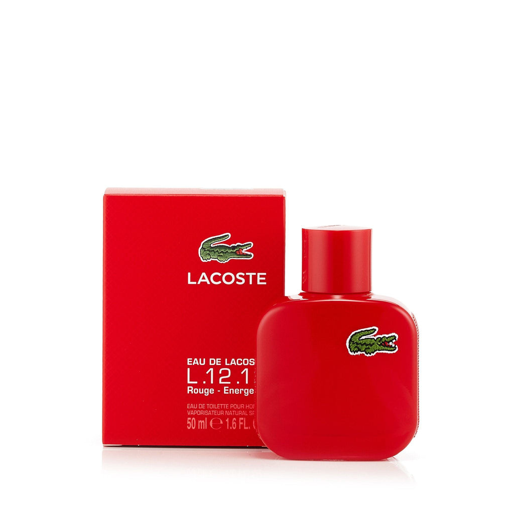 L.12.12 Rouge Eau de Toilette Spray for Men by Lacoste 1.6 oz.