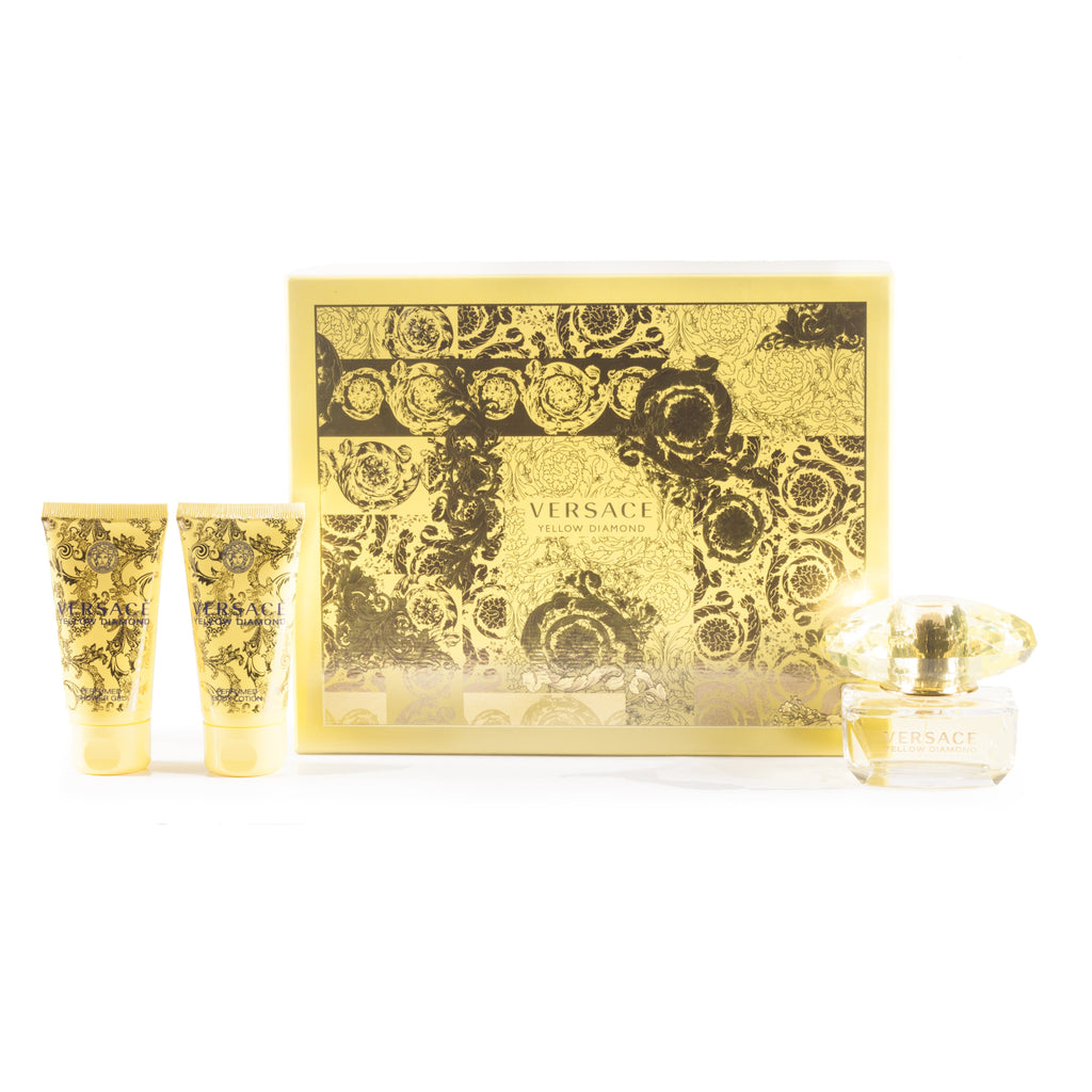 Yellow Diamond Gift Set Eau de Toilette, Body Lotion and Shower Gel for Women by Versace 1.7 oz.